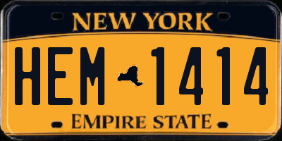 NY license plate HEM1414