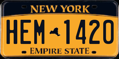 NY license plate HEM1420