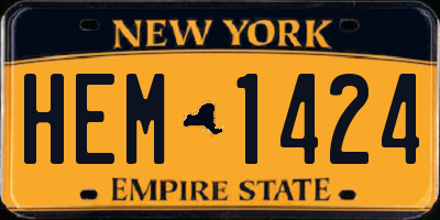 NY license plate HEM1424