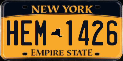 NY license plate HEM1426