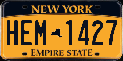 NY license plate HEM1427