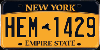NY license plate HEM1429