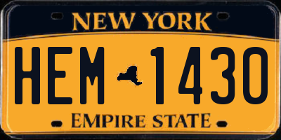 NY license plate HEM1430