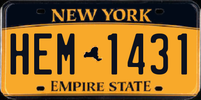 NY license plate HEM1431
