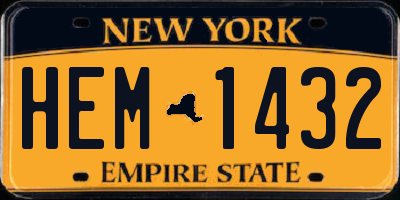 NY license plate HEM1432