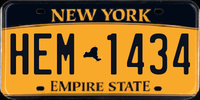 NY license plate HEM1434
