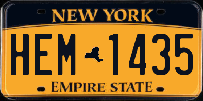 NY license plate HEM1435