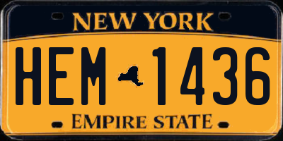 NY license plate HEM1436