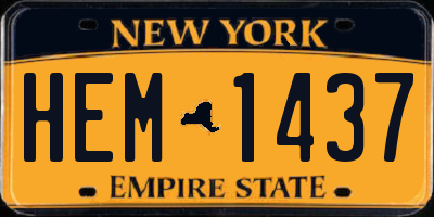 NY license plate HEM1437