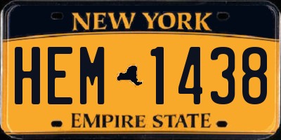 NY license plate HEM1438