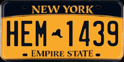 NY license plate HEM1439