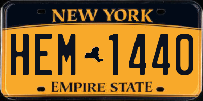 NY license plate HEM1440
