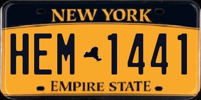 NY license plate HEM1441