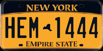 NY license plate HEM1444