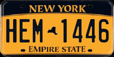 NY license plate HEM1446