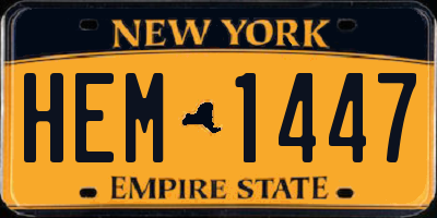 NY license plate HEM1447