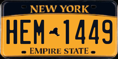 NY license plate HEM1449