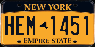 NY license plate HEM1451