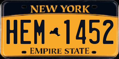 NY license plate HEM1452