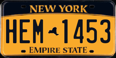 NY license plate HEM1453