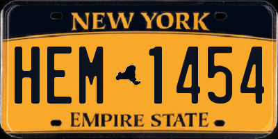 NY license plate HEM1454