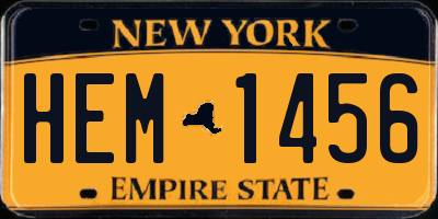 NY license plate HEM1456