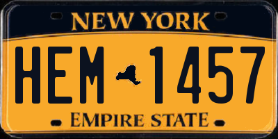 NY license plate HEM1457