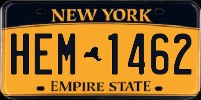 NY license plate HEM1462
