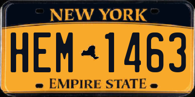 NY license plate HEM1463