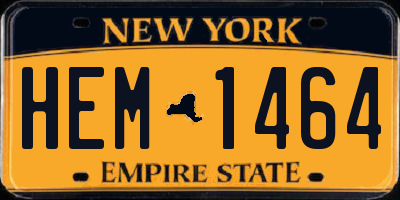NY license plate HEM1464