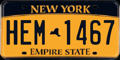 NY license plate HEM1467