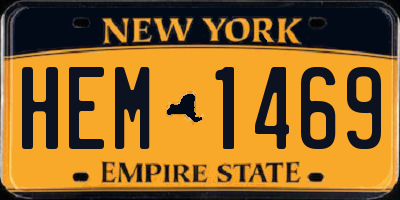 NY license plate HEM1469