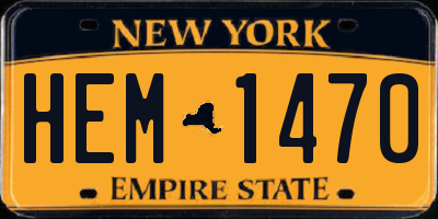 NY license plate HEM1470