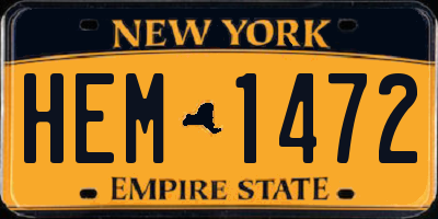 NY license plate HEM1472