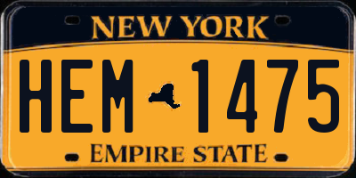 NY license plate HEM1475