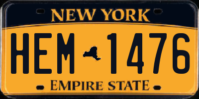 NY license plate HEM1476