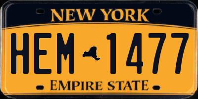 NY license plate HEM1477