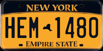 NY license plate HEM1480