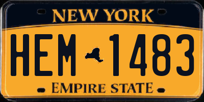NY license plate HEM1483