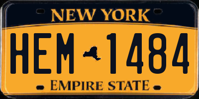 NY license plate HEM1484