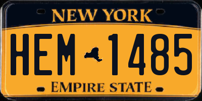 NY license plate HEM1485