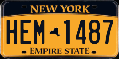 NY license plate HEM1487