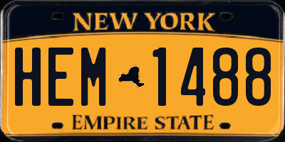 NY license plate HEM1488