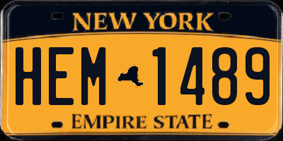 NY license plate HEM1489