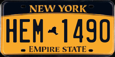 NY license plate HEM1490