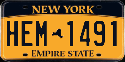NY license plate HEM1491