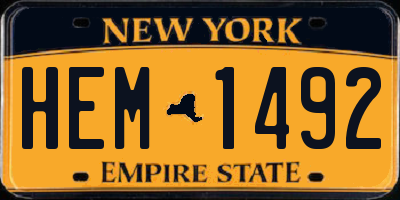 NY license plate HEM1492
