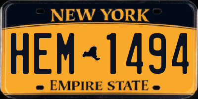 NY license plate HEM1494