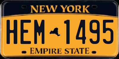 NY license plate HEM1495