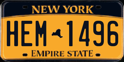 NY license plate HEM1496